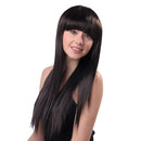 12'' Natural Synthetic Hair Soft Silky Fashion Women's Full Bangs Wig Long Full Wigs Straight Bob Hair Cosplay Party
