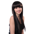 12'' Natural Synthetic Hair Soft Silky Fashion Women's Full Bangs Wig Long Full Wigs Straight Bob Hair Cosplay Party