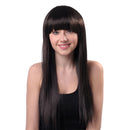 12'' Natural Synthetic Hair Soft Silky Fashion Women's Full Bangs Wig Long Full Wigs Straight Bob Hair Cosplay Party