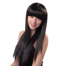 12'' Natural Synthetic Hair Soft Silky Fashion Women's Full Bangs Wig Long Full Wigs Straight Bob Hair Cosplay Party