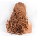 22Â’Â’ Fashion Women Girls Long Curly Wavy Real Human Hair Wig with Flat Bangs Wig Cap ,Hair Clip ,Steel Comb Included