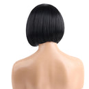 12'' Natural Synthetic Hair Soft Silky Fashion Women's Full Bangs Wig Short Wigs Straight Bob Hair Cosplay Party