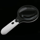 4 LED Lights 2X Handheld Magnifier Reading Map Magnifying Glass Lens Jewelry Loupes