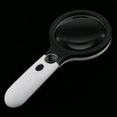 Handheld 4 LED Antique Magnifier Magnifying Glass 4X 30X Jewelry Loupe Lens