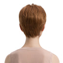 10'' Fashion Women Full Wigs Human Hair Natural Short Straight for Party Cosplay +Free Wig Cap,Hair Clip,Steel Comb Light Brown