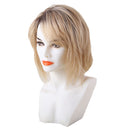 12" Women Short Fluffy 100% Real Human Hair Wigs With Cap Heat Resistant for Cosplay Party Daily Use Ombre Blonde