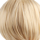 Natural Short Golden Synthetic Bob Straight Wigs Heat Resistant Full Wigs with Bangs