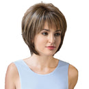 10 Inch Fashion Women Natural Short Layered Straight Synthetic Hair Wig with Bangs For Coaplay Fancy Dress Mix Brown
