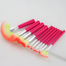 10 Pieces Natural Hair Makeup Brushes Blush Concealer Face Powder Foundation Blending Brush Set