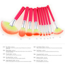 10 Pieces Natural Hair Makeup Brushes Blush Concealer Face Powder Foundation Blending Brush Set