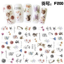 12 Pieces 3D Flowers Nail DIY Art Stickers Water Transfers Decals Nail Art Sticker Tip Decal Manicure