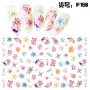 12 Pieces 3D Flowers Nail DIY Art Stickers Water Transfers Decals Nail Art Sticker Tip Decal Manicure