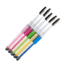 5 Pieces Rhinestone Handle Eyes Makeup Tool Eyelashes Mascara Comestics Brushes Spiral Wands Applicator Set
