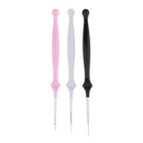 3 Pieces Beauty Salon Nail Art Brushes for Nials Polish Liner Drawing Painting Dotting Tools Set Wood Handle