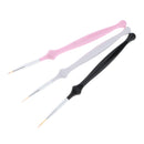 3 Pieces Beauty Salon Nail Art Brushes for Nials Polish Liner Drawing Painting Dotting Tools Set Wood Handle