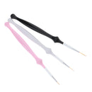 3 Pieces Beauty Salon Nail Art Brushes for Nials Polish Liner Drawing Painting Dotting Tools Set Wood Handle