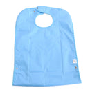 Waterproof Mealtime Protector Adult Bib 19'' x 31'' with Adjustable Snap Closure, Dining Disability Aid Clothes Apron Blue