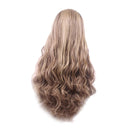 28 Inch Women's Wig Long Curly Wavy Middle Parting Premium Synthetic Hair Wig with Free Wig Cap