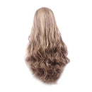 28 Inch Women's Wig Long Curly Wavy Middle Parting Premium Synthetic Hair Wig with Free Wig Cap