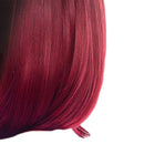 Women Ladies Fashion Wine Red Short Straight Wig Heat Resistant with Hairnet for Cosplay/Daily Wear