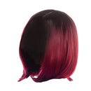 Women Ladies Fashion Wine Red Short Straight Wig Heat Resistant with Hairnet for Cosplay/Daily Wear