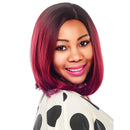 Women Ladies Fashion Wine Red Short Straight Wig Heat Resistant with Hairnet for Cosplay/Daily Wear