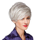 Fluffy Fashion Grey Short Straight Full Hair Wig Heat Resistant For Women