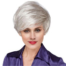 Fluffy Fashion Grey Short Straight Full Hair Wig Heat Resistant For Women