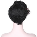 Short Black Women Lady Synthetic Wigs Daily Party Layered Curly Deep Wavy Wig