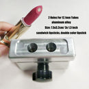 Double Color 2 Cavities 12.1mm Tubes Lipstick Mold Lip Gloss Balm Fill Cosmetics Making Mould DIY Cream Maker Molding Tool Aluminum Alloy