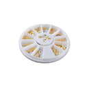 3D Golden Hollow Frame Design Nail Art Tips Decorations Metallic Studs Stickers Decor Wheel DIY Kits