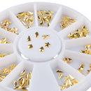Nail Art Alloy Gold Rhinestones Rivet Studs Mixed 3D Stickers in Wheel Manicure DIY Decoration Tool