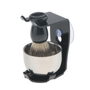 3 In 1 Salon Bristle Hair Shaving Brush Soap Mug Bowl Shave Stand Travel Set