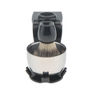 3 In 1 Salon Bristle Hair Shaving Brush Soap Mug Bowl Shave Stand Travel Set