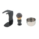 4 In 1 Salon Bristle Hair Shaving Brush with Soap Mug Bowl and Shaving Brush Holder Stand Shave Travel Set for Salon Barber Men