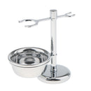 Professional Zinc Alloy Shaving Brush Razor Stand Holder with Bowl Mug Cup Set for Men