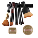 10pcs Professional Essential Makeup Brushes Set Powder Foundation Eyeshadow Contour Lip Brush with Powder Puff