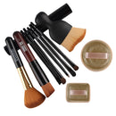 10pcs Professional Essential Makeup Brushes Set Powder Foundation Eyeshadow Contour Lip Brush with Powder Puff