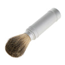 Silver Shaving Brush in Travel Tube Beard Moustache Full Size Shave Brush Tool in Aluminum Metal Tube Case Lightweight
