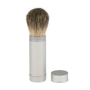 Silver Shaving Brush in Travel Tube Beard Moustache Full Size Shave Brush Tool in Aluminum Metal Tube Case Lightweight
