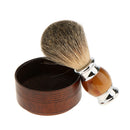 Salon Barber Soft Bristles Hair Beard Cleansing Shaving Brush with Wooden Shave Soap Cream Bowl Mug for Men