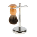 Professional Salon Barber Set Premium Shaving Brush+ Alloy Shave Stand Holder+Soap Bowl Mug for Men