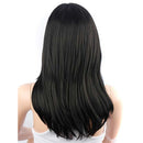 Women Black Layered Wig Synthetic Full Wigs Long Straight Cosplay Daily Costume Wig+Free Wig Cap