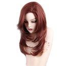 Women Ladies Wine Red Long Fluffy Straight Curly Wavy Full Wig Heat Resistant for Daily Wear/Party Cosplay