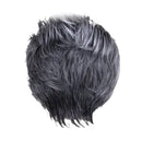 9" Women Short Layered Synthetic Hair Full Wigs With Cap Gray Black Root