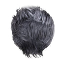9" Women Short Layered Synthetic Hair Full Wigs With Cap Gray Black Root