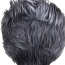 9" Women Short Layered Synthetic Hair Full Wigs With Cap Gray Black Root