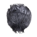 9" Women Short Layered Synthetic Hair Full Wigs With Cap Gray Black Root