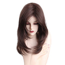 20'' Layered Charming Long Brown Hair Synthetic Wig Women's Party Fashion Wigs with Free Cap