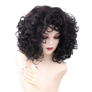 14" Elegant Women Short Fluffy Curly Synthetic Hair Wigs With Cap Black